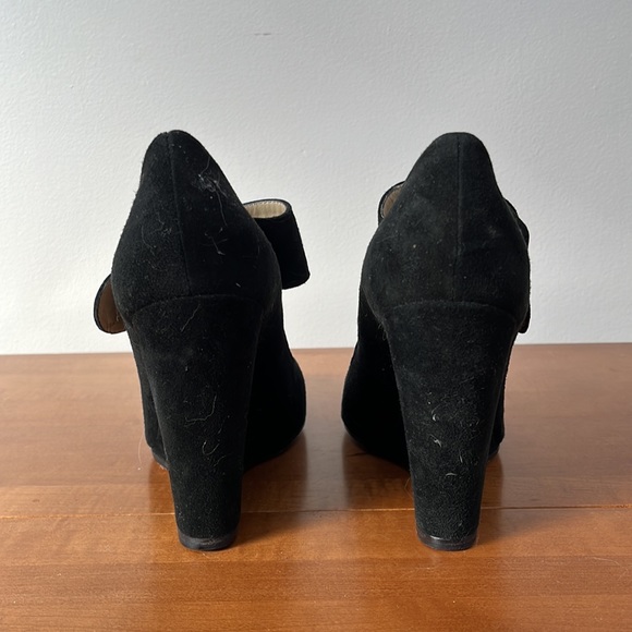 🗝️Hobbs London Black Suede Wedge with Buckles - Picture 4 of 7